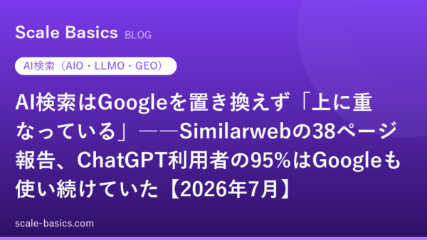 AI検索はGoogleを置き換えず「上に重なっている」――Similarwebの38ページ報告、ChatGPT利用者の95%はGoogleも使い続けていた【2026年7月】
