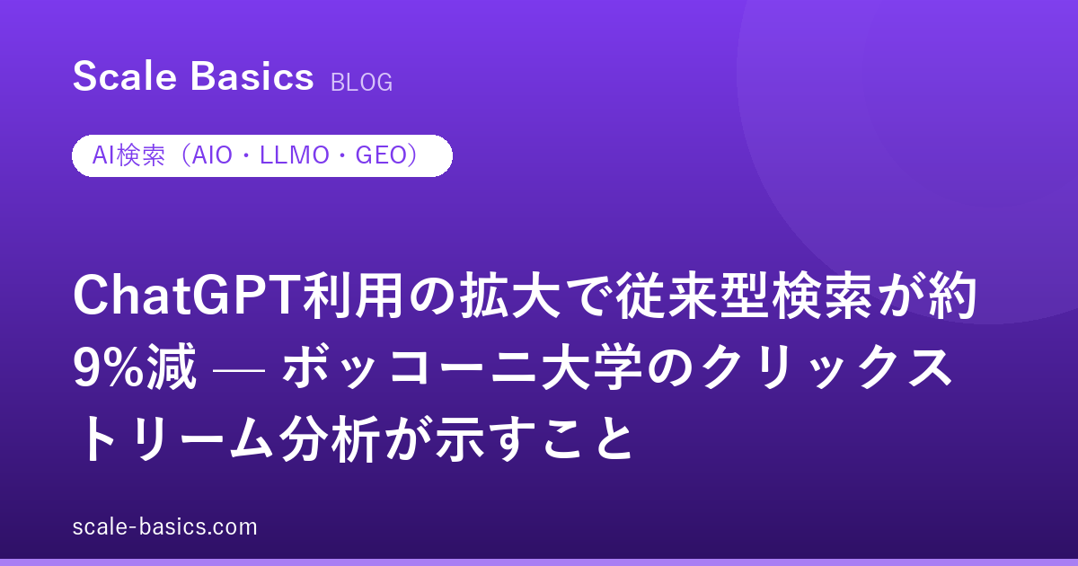 ChatGPT利用の拡大で従来型検索が約9%減 — ボッコーニ大学のクリックストリーム分析が示すこと