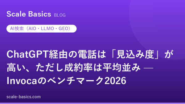 ChatGPT経由の電話は「見込み度」が高い、ただし成約率は平均並み — Invocaのベンチマーク2026