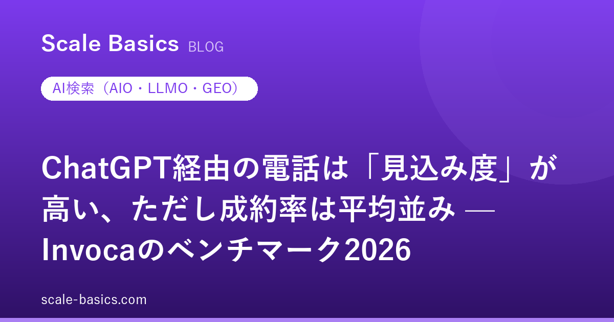 ChatGPT経由の電話は「見込み度」が高い、ただし成約率は平均並み — Invocaのベンチマーク2026