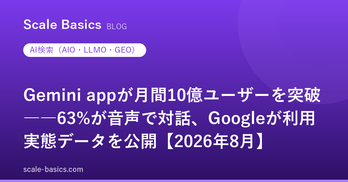 Gemini appが月間10億ユーザーを突破――63%が音声で対話、Googleが利用実態データを公開【2026年8月】