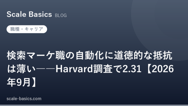 検索マーケ職の自動化に道徳的な抵抗は薄い――Harvard調査で2.31【2026年9月】