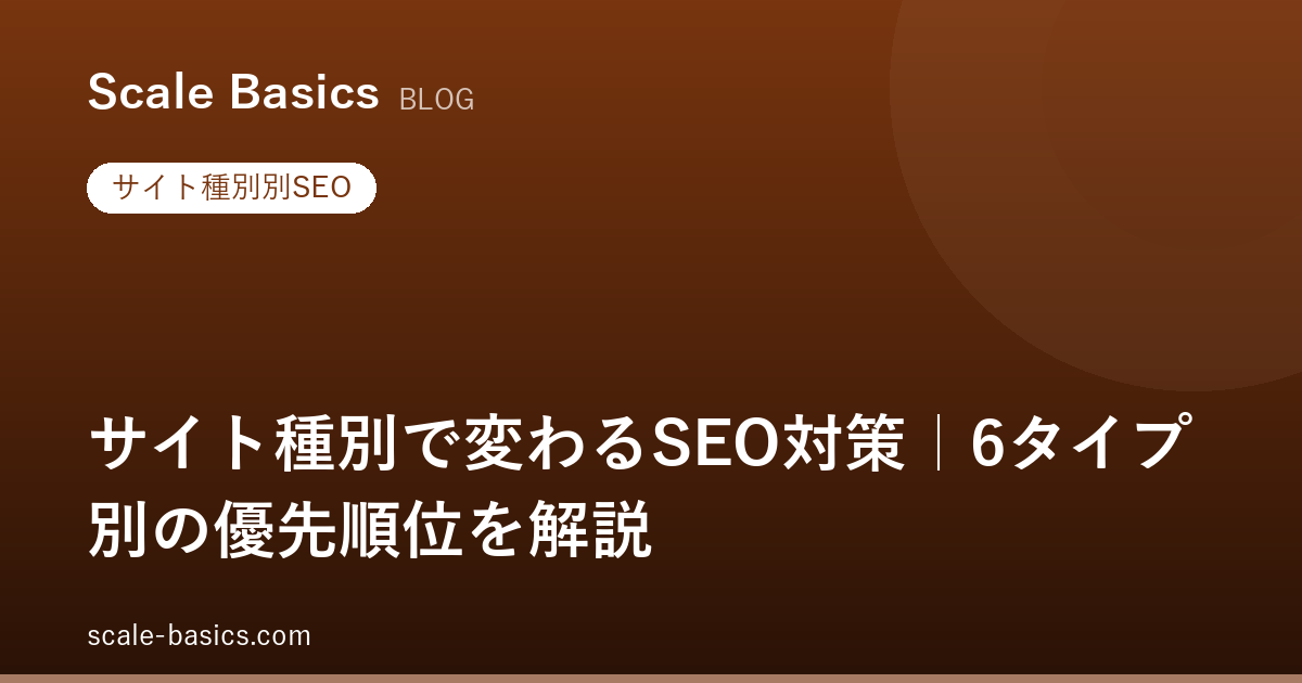 サイト種別で変わるSEO対策｜6タイプ別の優先順位を解説