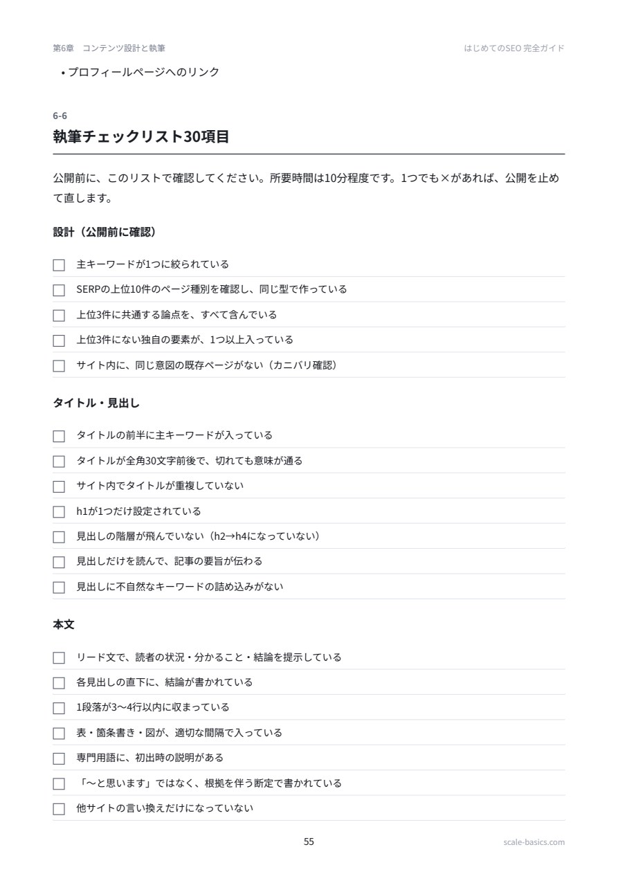 執筆チェックリストのページ